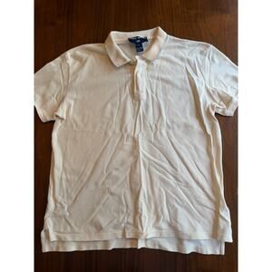 Vintage Polo Sport Ralph Cream Pique Polo Shirt - Size L